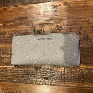 Michael Kors Quilted Gray Zip Wallet